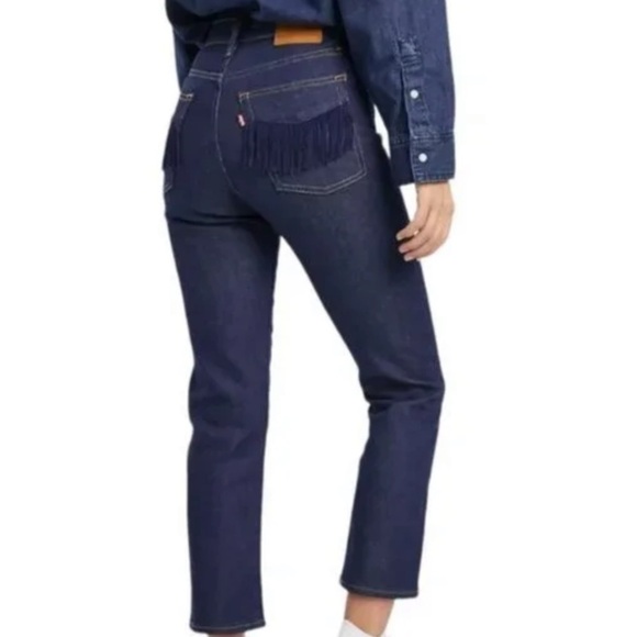 Levi's Wedgie Straight Jeans No Man's Land Fringe - Picture 4 of 16